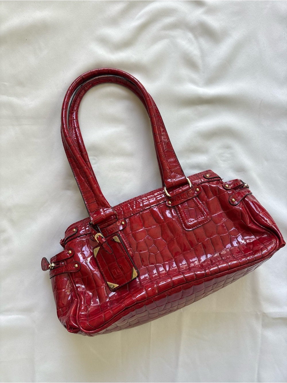 Vintage Liz Claiborne Red Croc Embossed Shoulder Bag ❤️